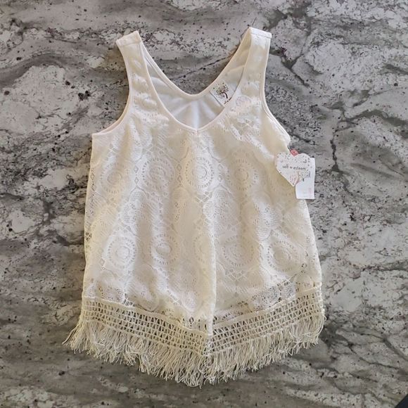 Self esteem lace fringe tank top NWT - Picture 1 of 4